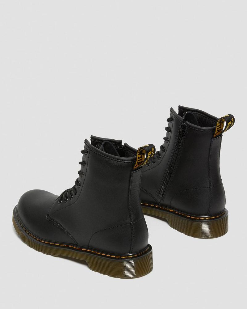 Black Kids' Dr Martens Youth 1460 Softy T Leather Lace Up Boots | CA 715MQZ